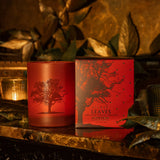 gilded fall leaves ofrenda candle set