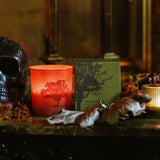 gilded fall leaves ofrenda candle set