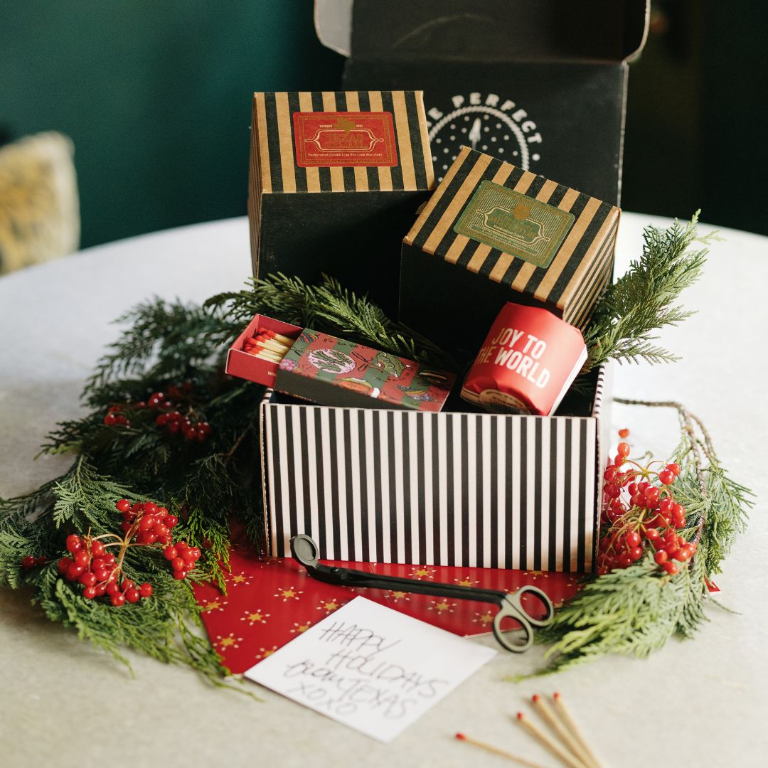 texas holiday candle gift set