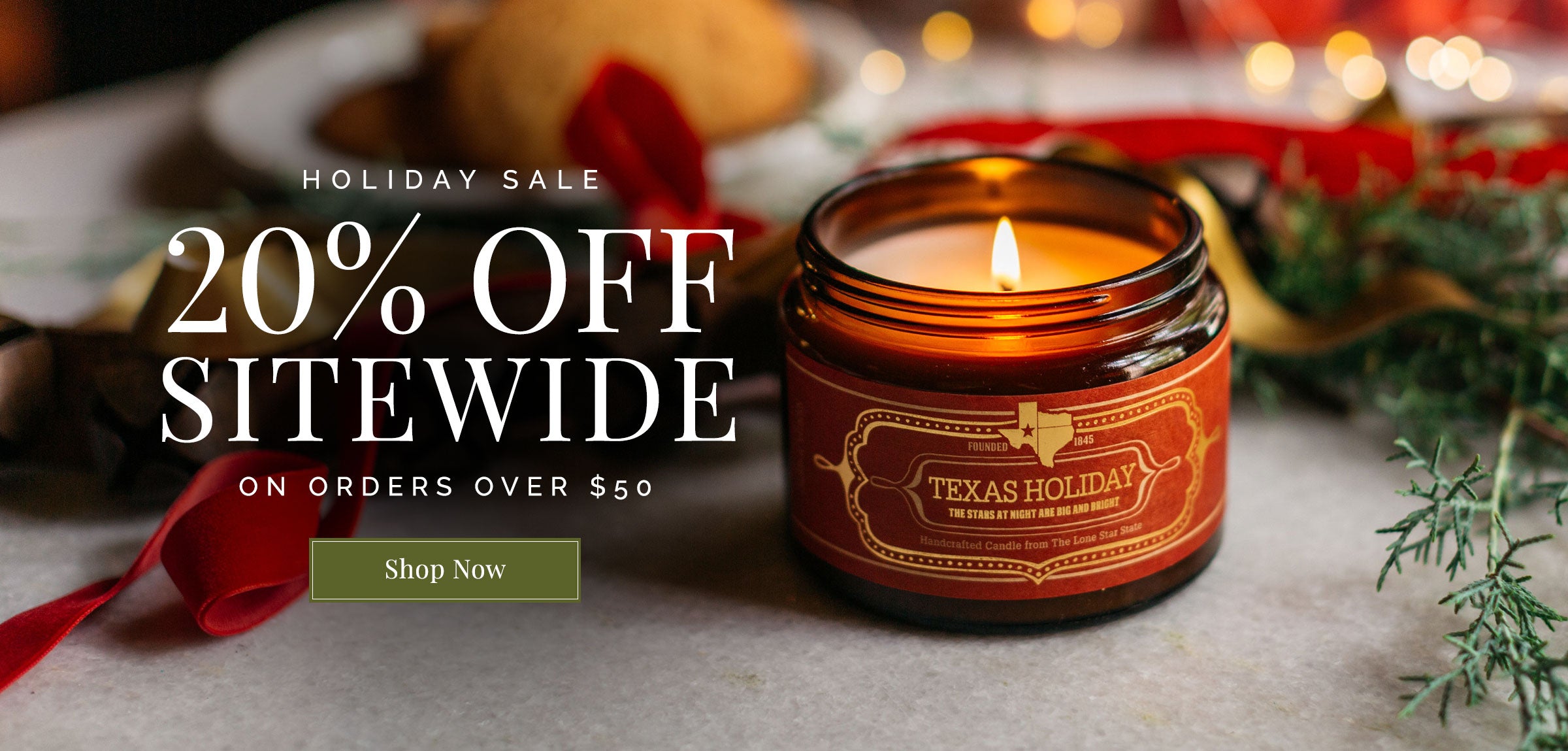 Holiday Sale 20% Off Sitewide on orders over $50