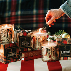 Jackson Vaughn Classic Holiday Candle Trio, Folklore, Kinfolk, and Tradition candles