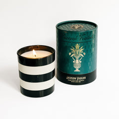 peacock feather rose raspberry candle