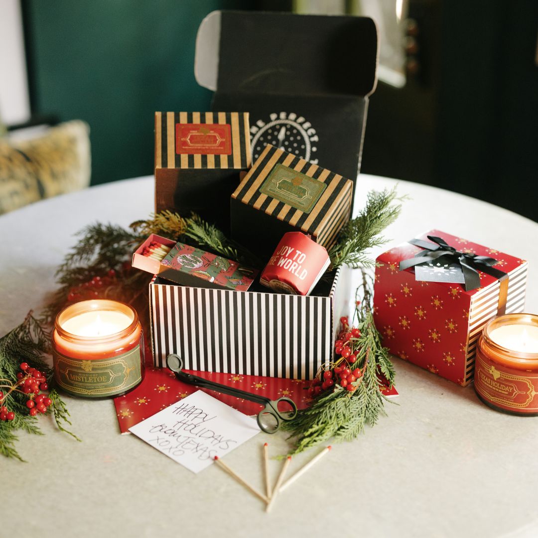 texas holiday candle gift set
