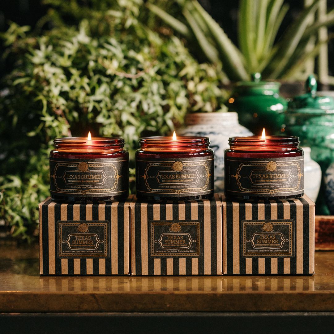 texas summer trio peach-scented candle bundle