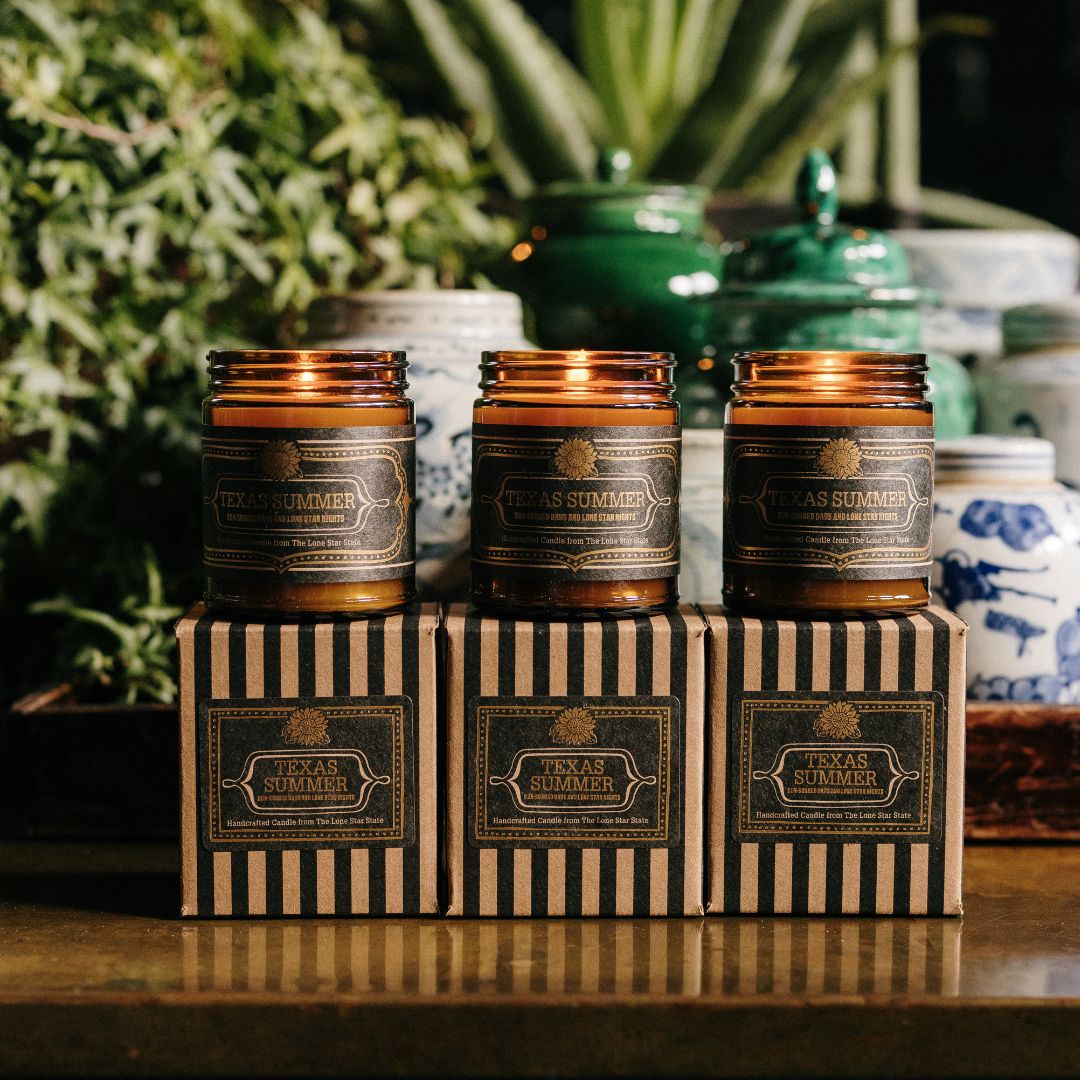 texas summer trio peach-scented candle bundle